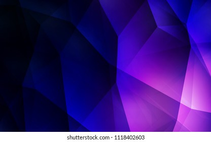Dark Purple vector polygon abstract backdrop. Geometric illustration in Origami style with gradient.  Completely new template for your banner.