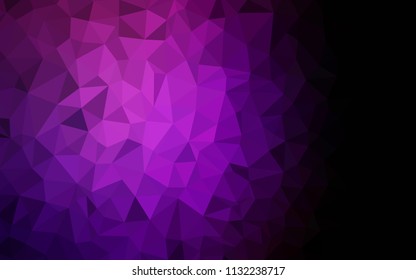 Dark Purple vector polygon abstract background. Shining polygonal illustration, which consist of triangles. A completely new design for your leaflet.