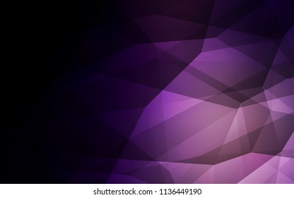 Dark Purple vector polygon abstract backdrop. Elegant bright polygonal illustration with gradient. A completely new design for your leaflet.
