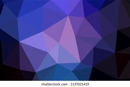Dark Purple vector polygon abstract layout. Modern abstract illustration with triangles. Template for cell phone's backgrounds.