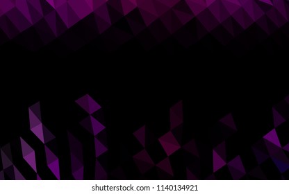 Dark Purple vector polygon abstract background. Glitter abstract illustration with an elegant design. Triangular pattern for your business design.