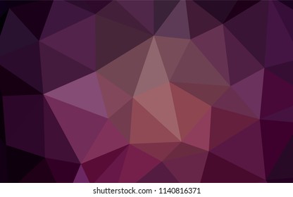 Dark Purple vector polygon abstract background. Polygonal abstract illustration with gradient. A completely new design for your leaflet.