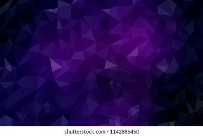 Dark Purple vector polygon abstract background. Triangular geometric sample with gradient.  Brand new design for your business.