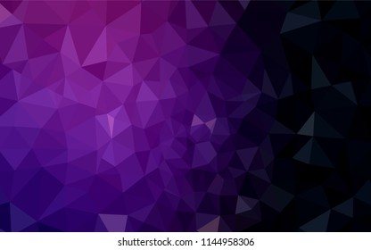 Dark Purple vector polygon abstract layout. Elegant bright polygonal illustration with gradient. A completely new design for your leaflet.