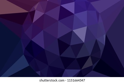 Dark Purple vector polygon abstract background with a gem in a centre. Modern abstract illustration with triangles. New template for your brand book.