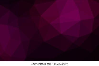Dark Purple vector polygon abstract layout. Triangular geometric sample with gradient.  Triangular pattern for your business design.