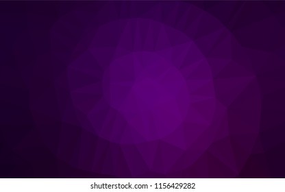 Dark Purple vector polygon abstract backdrop. An elegant bright illustration with gradient. Triangular pattern for your business design.