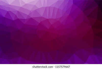 Dark Purple vector polygon abstract backdrop. A sample with polygonal shapes. The best triangular design for your business.