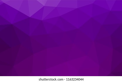 Dark Purple vector polygon abstract backdrop. Creative illustration in halftone style with gradient. The best triangular design for your business.