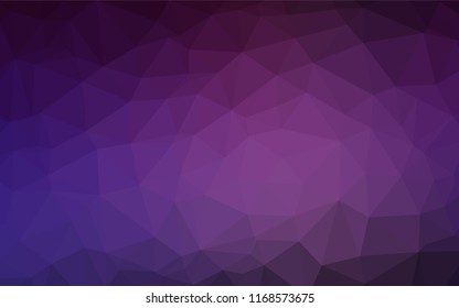 Dark Purple vector polygon abstract layout. A completely new color illustration in a vague style. Triangular pattern for your business design.