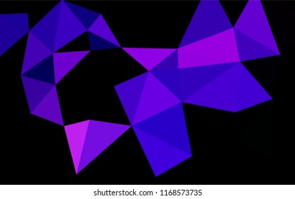 Dark Purple vector polygon abstract backdrop. Brand new colored illustration in blurry style with gradient. The polygonal design can be used for your web site.