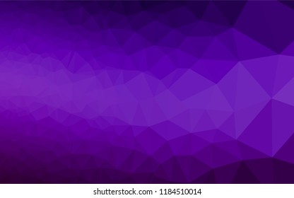 Dark Purple vector polygon abstract backdrop. Brand new colored illustration in blurry style with gradient. Triangular pattern for your business design.