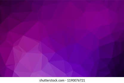 Dark Purple vector polygon abstract backdrop. Brand new colored illustration in blurry style with gradient. Triangular pattern for your business design.