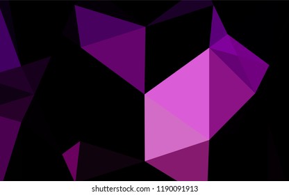 Dark Purple vector polygon abstract backdrop. A completely new color illustration in a vague style. A completely new design for your business.