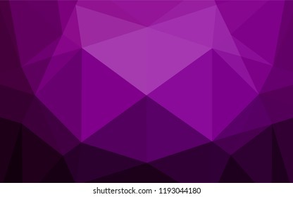 Dark Purple vector polygon abstract background. Triangular geometric sample with gradient.  Triangular pattern for your business design.