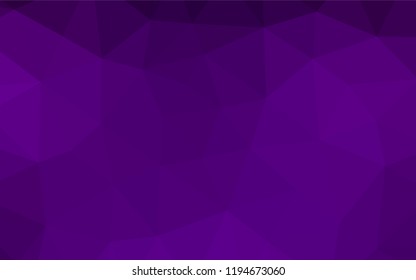 Dark Purple vector polygon abstract backdrop. Triangular geometric sample with gradient.  Triangular pattern for your business design.