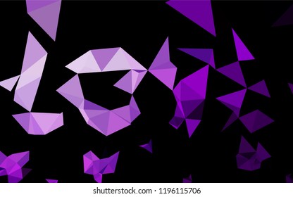 Dark Purple vector polygon abstract backdrop. Triangular geometric sample with gradient.  Triangular pattern for your business design.