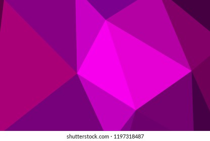 Dark Purple vector polygon abstract layout. Colorful illustration in polygonal style with gradient. Triangular pattern for your design.