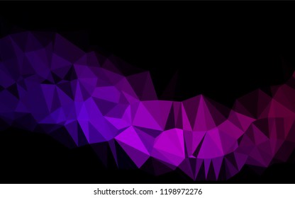 Dark Purple vector polygon abstract background. Triangular geometric sample with gradient.  The completely new template can be used for your brand book.