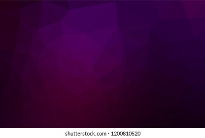 Dark Purple vector polygon abstract backdrop. A vague abstract illustration with gradient. A completely new design for your business.