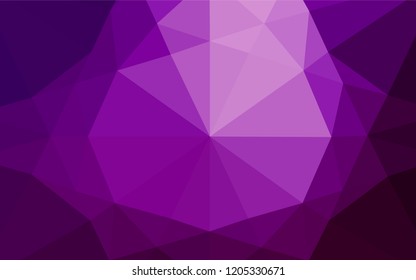 Dark Purple vector polygon abstract background. Modern geometrical abstract illustration with gradient. The polygonal design can be used for your web site.