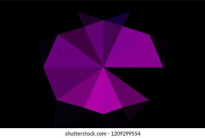 Dark Purple vector polygon abstract layout. Creative illustration in halftone style with gradient. Brand new style for your business design.