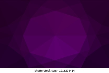 Dark Purple vector polygon abstract layout. Creative illustration in halftone style with gradient. Brand new style for your business design.