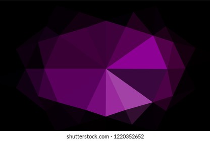 Dark Purple vector polygon abstract backdrop. A sample with polygonal shapes. A completely new design for your business.