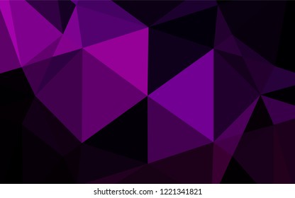 Dark Purple vector polygon abstract backdrop. Glitter abstract illustration with an elegant design. A new texture for your design.