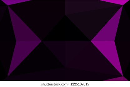 Dark Purple vector polygon abstract layout. Creative illustration in halftone style with gradient. The textured pattern can be used for background.