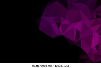 Dark Purple vector polygon abstract background. Modern geometrical abstract illustration with gradient. Triangular pattern for your business design.