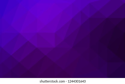 Dark Purple vector polygon abstract background. Shining illustration, which consist of triangles. Brand new style for your business design.