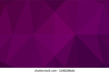 Dark Purple vector polygon abstract backdrop. Geometric illustration in Origami style with gradient.  A new texture for your design.
