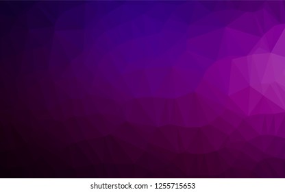 Dark Purple vector polygon abstract backdrop. An elegant bright illustration with gradient. Triangular pattern for your business design.