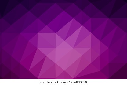 Dark Purple vector polygon abstract layout. Colorful illustration in abstract style with gradient. Triangular pattern for your business design.