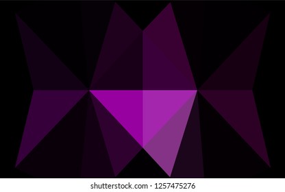 Dark Purple vector polygon abstract layout. A sample with polygonal shapes. Brand new design for your business.