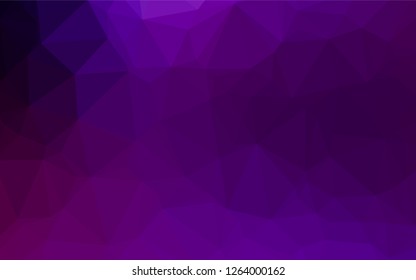 Dark Purple vector polygon abstract layout. Geometric illustration in Origami style with gradient.  A completely new design for your business.