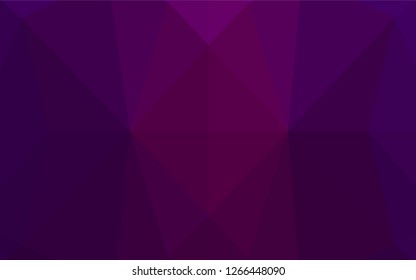 Dark Purple vector polygon abstract backdrop. A vague abstract illustration with gradient. The best triangular design for your business.