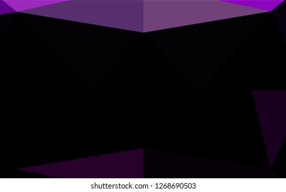 Dark Purple vector polygon abstract layout. Creative illustration in halftone style with gradient. Brand new design for your business.