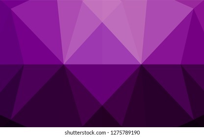 Dark Purple vector polygon abstract layout. Glitter abstract illustration with an elegant design. Brand new style for your business design.