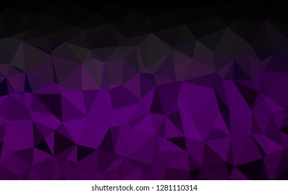 Dark Purple vector polygon abstract background. Colorful illustration in Origami style with gradient.  Triangular pattern for your business design.