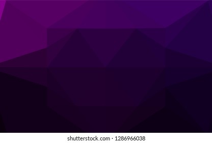 Dark Purple vector polygon abstract backdrop. Triangular geometric sample with gradient.  The best triangular design for your business.