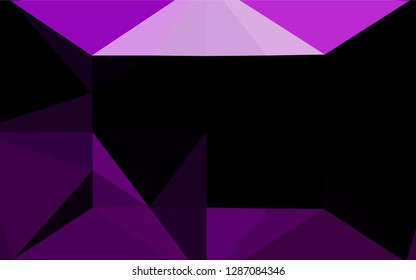 Dark Purple vector polygon abstract backdrop. Shining illustration, which consist of triangles. Brand new style for your business design.
