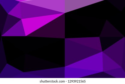 Dark Purple vector polygon abstract background. A sample with polygonal shapes. The best triangular design for your business.