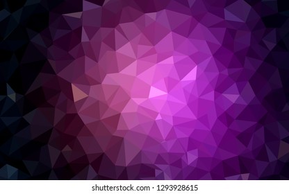 Dark Purple vector polygon abstract layout. A sample with polygonal shapes. Polygonal design for your web site.