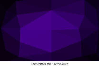 Dark Purple vector polygon abstract layout. Glitter abstract illustration with an elegant design. Template for your brand book.