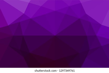 Dark Purple vector polygon abstract layout. Creative illustration in halftone style with gradient. A completely new design for your business.