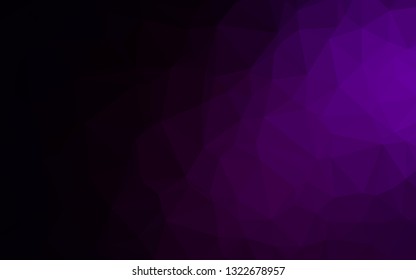 Dark Purple vector polygon abstract background. A sample with polygonal shapes. Completely new design for your business.