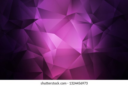 Dark Purple vector polygon abstract layout. Elegant bright polygonal illustration with gradient. New template for your brand book.