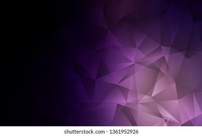 Dark Purple vector polygon abstract background. Creative geometric illustration in Origami style with gradient. Best triangular design for your business.